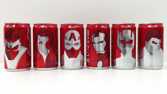 Marvel characters get the Coke treatment. Photo: Alfred Maskeroni